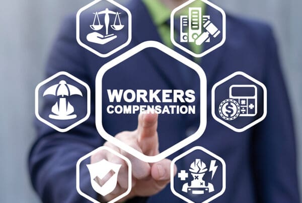 Gain Better Control of Your Insurance Costs Landing - Businessman Pointing at a Workers Compensation Illustration Graphic